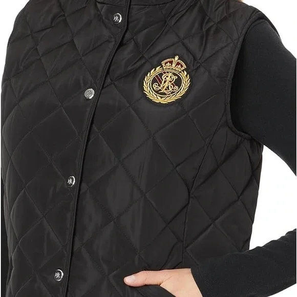 Lauren Ralph Lauren Women's Recycled Quilt Vest W Crest 23" - Picture 3 of 10